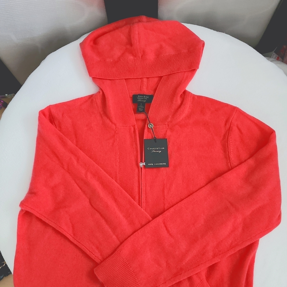 Chapter Club Luxury Cashmere Hoodie jacket sweater NEW